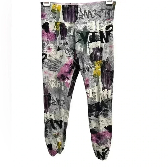 CALVIN KLEIN GRAFFITI CROPPED CAPRI LEGGINGS - Picture 3 of 4